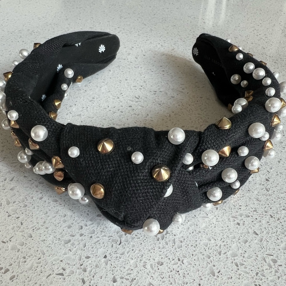 Lele Sadoughi Black Velvet Multi Crystal Headband - OS